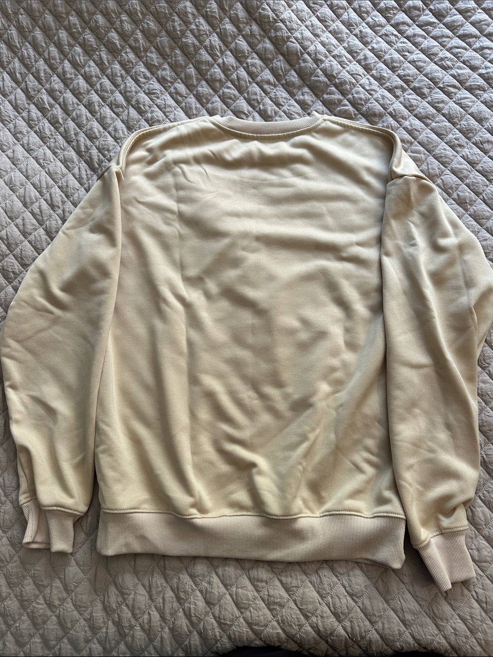 SHEIN Beige Crewneck Sweatshirt with Raccoon Bicycle Graphic - Picture 2 of 2